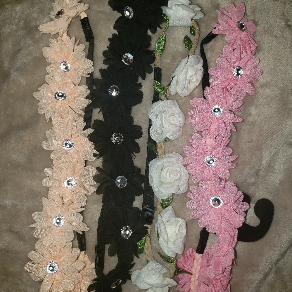 4 Flower Headbands